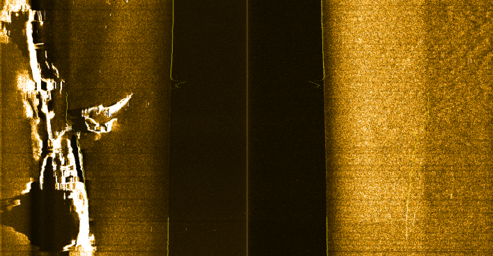 Sonar image of the sunken vessel SS Dorita